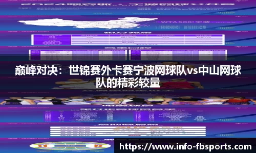 巅峰对决：世锦赛外卡赛宁波网球队vs中山网球队的精彩较量